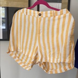 Linen Pinstriped Shorts